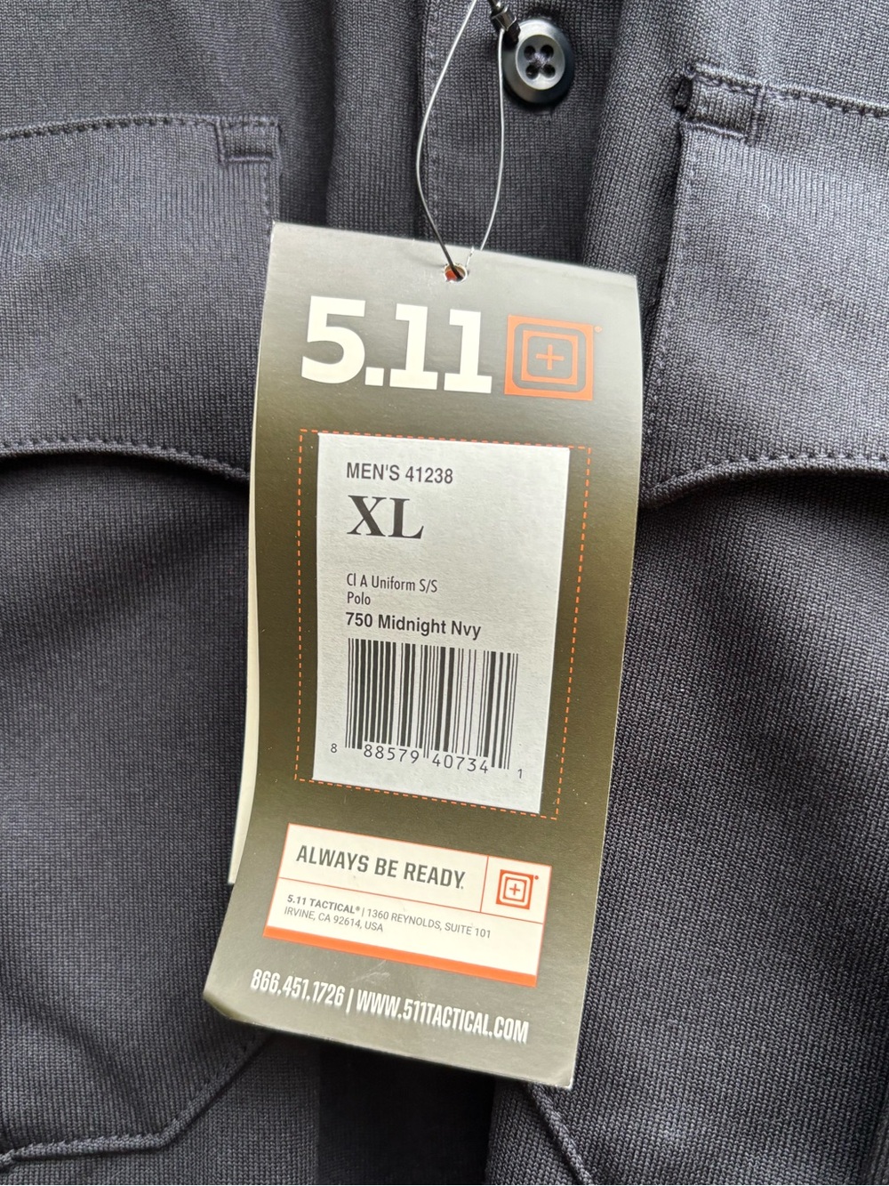 NWT 5.11 TACTICAL Men’s XL CLASS A Uniform S/S SHIRT 41238 MIDNIGHT NAVY Blue - Picture 3 of 4